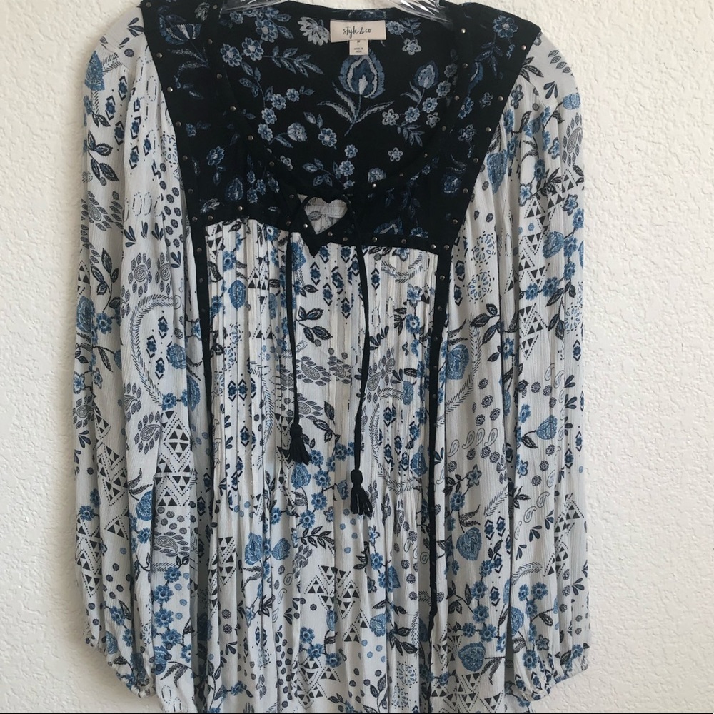 Style & Co Brand Peasant Blouse